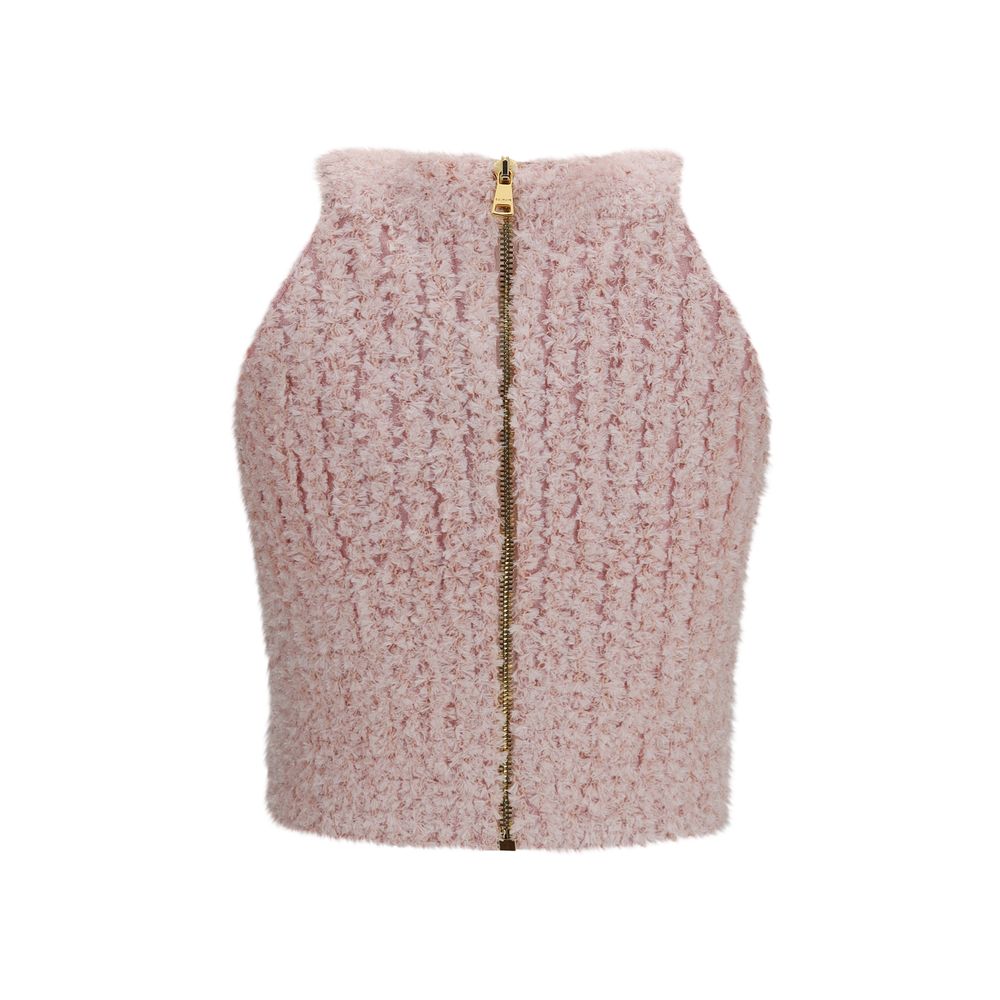 Multicolor Viscose Sleeveles T-Shirt