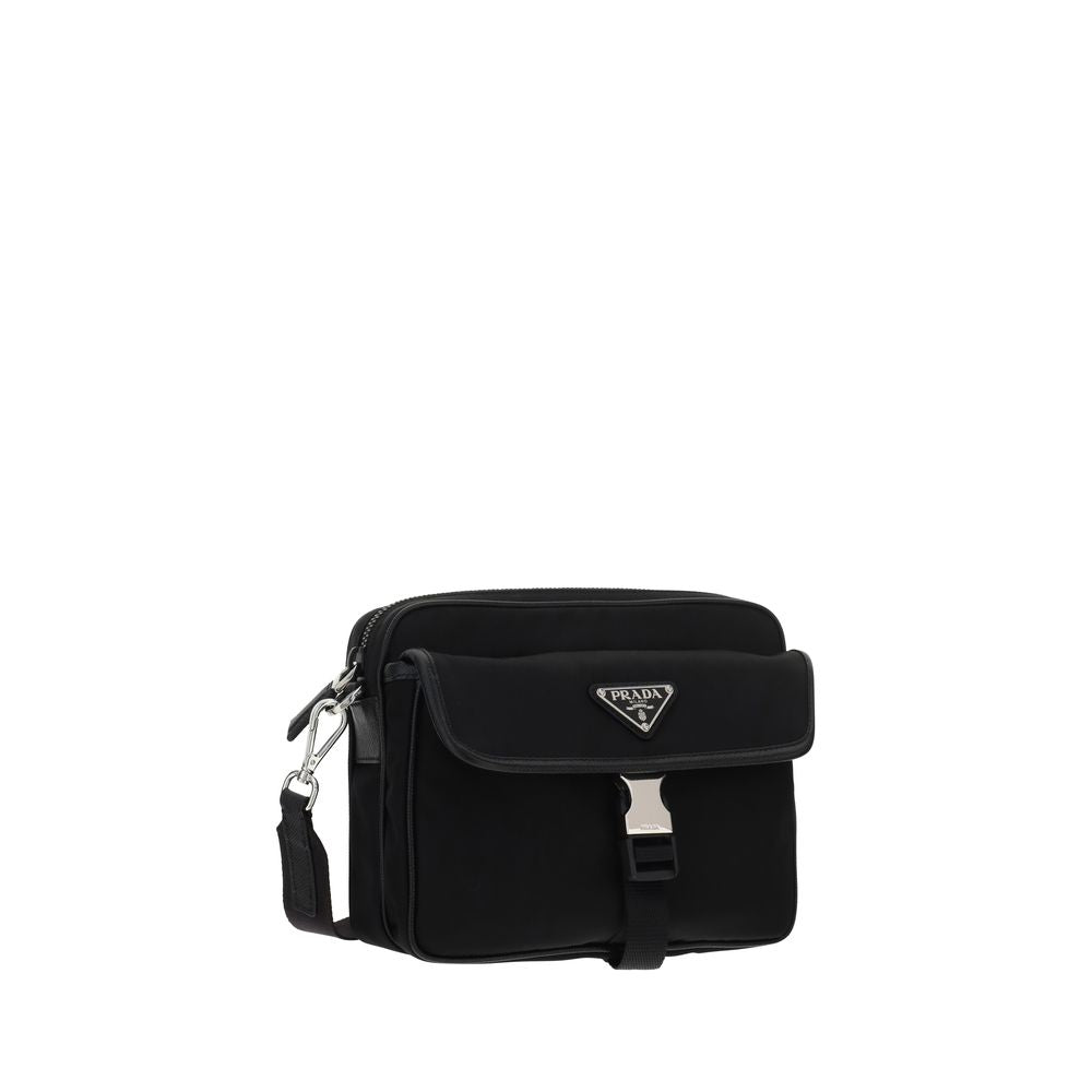Black Recycled Polyamide Shoulder Bag