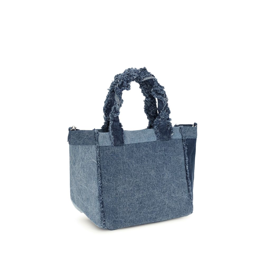 Blue Cotton Handbag