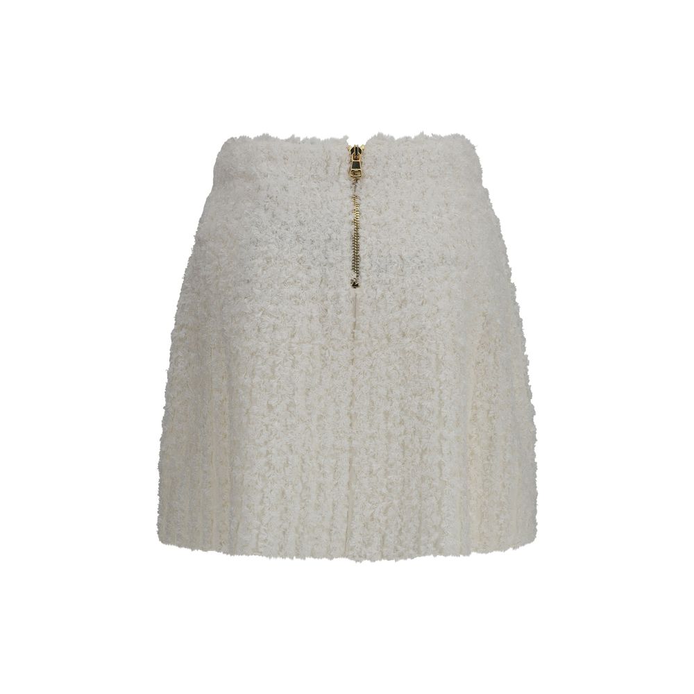 White Viscose Mini Skirt