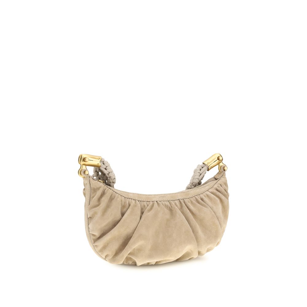 Beige Fabric Shoulder Bag