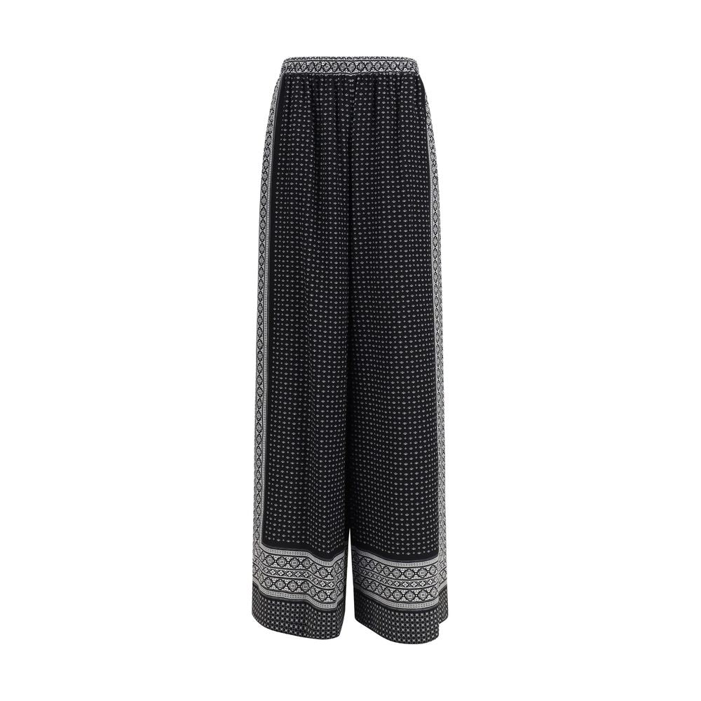 Black Silk Casual Pants