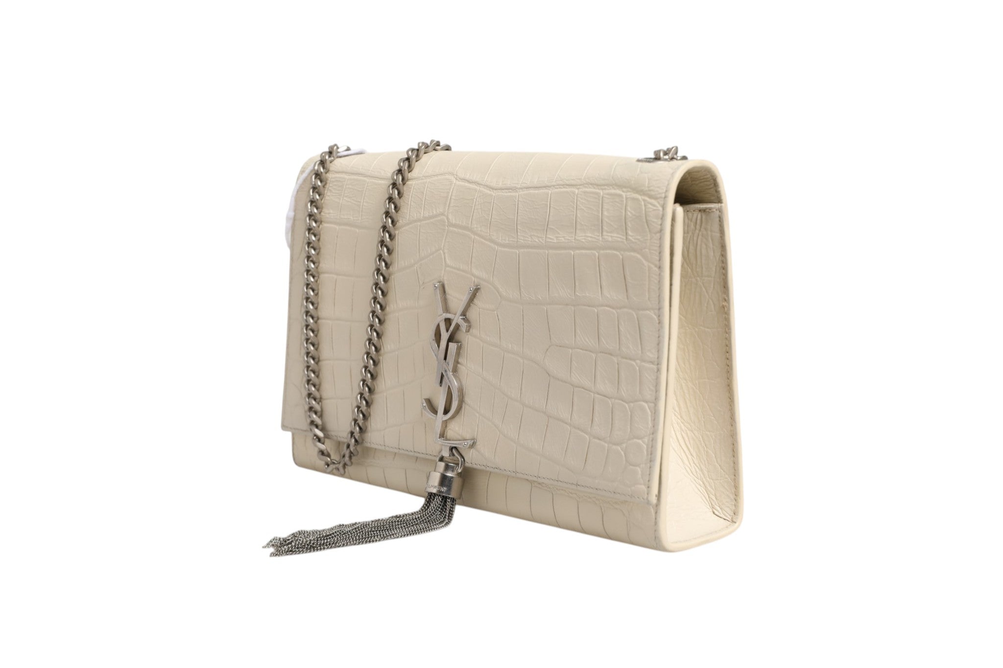 Kate Tassel Small Croc-Embossed Leather
