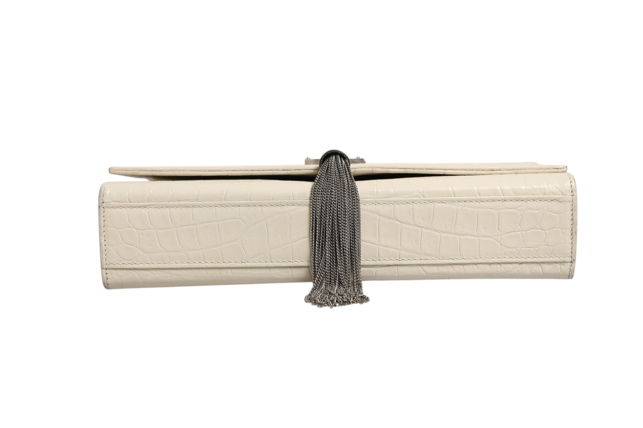 Kate Tassel Small Croc-Embossed Leather