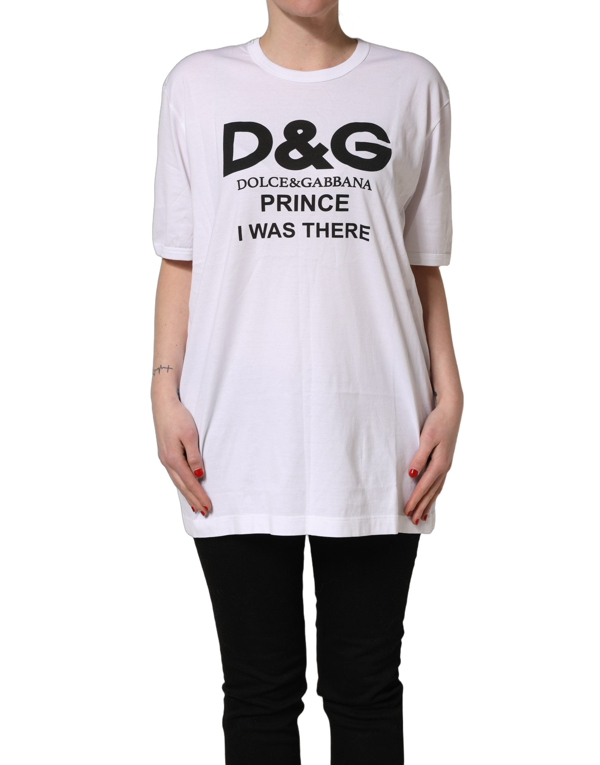 White D&G PRINCE I WAS THERE Crew Neck T-shirt