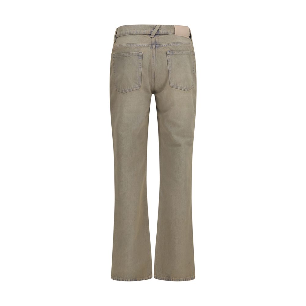 Bicolor Cotton Bootcut Jeans