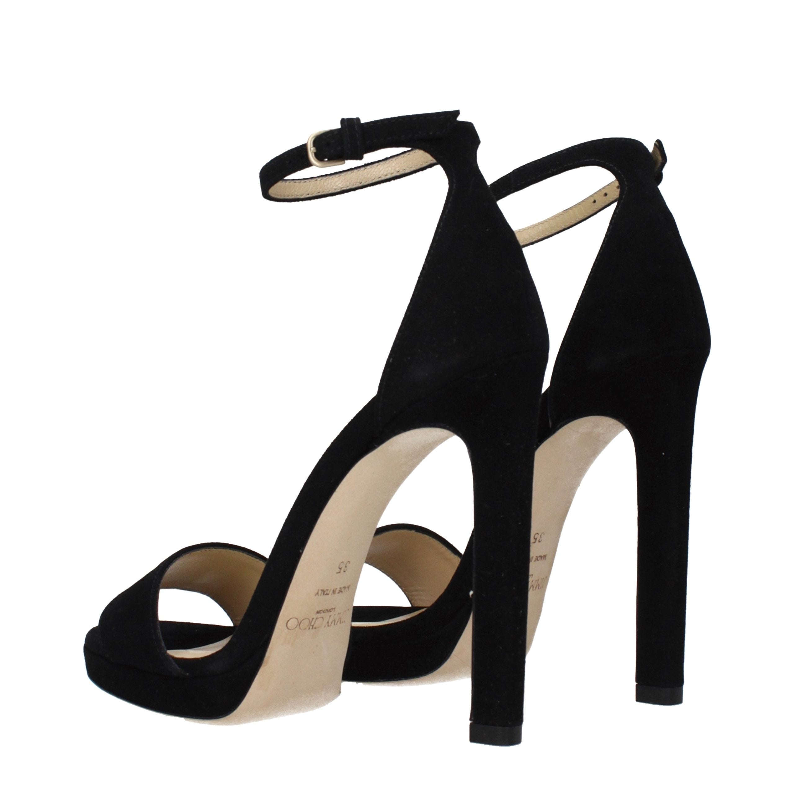 Black Leather Platform Sandals