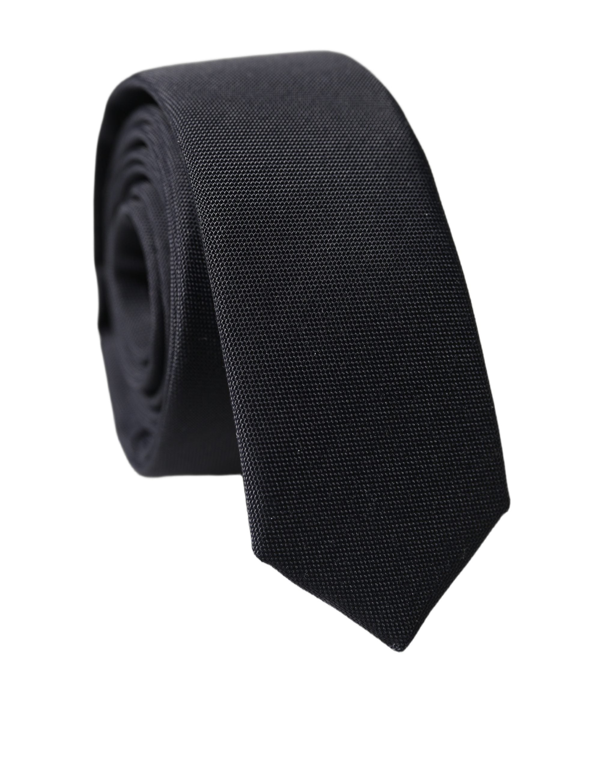 Black Solid Lamb Leather Adjustable Men Tied Necktie Tie