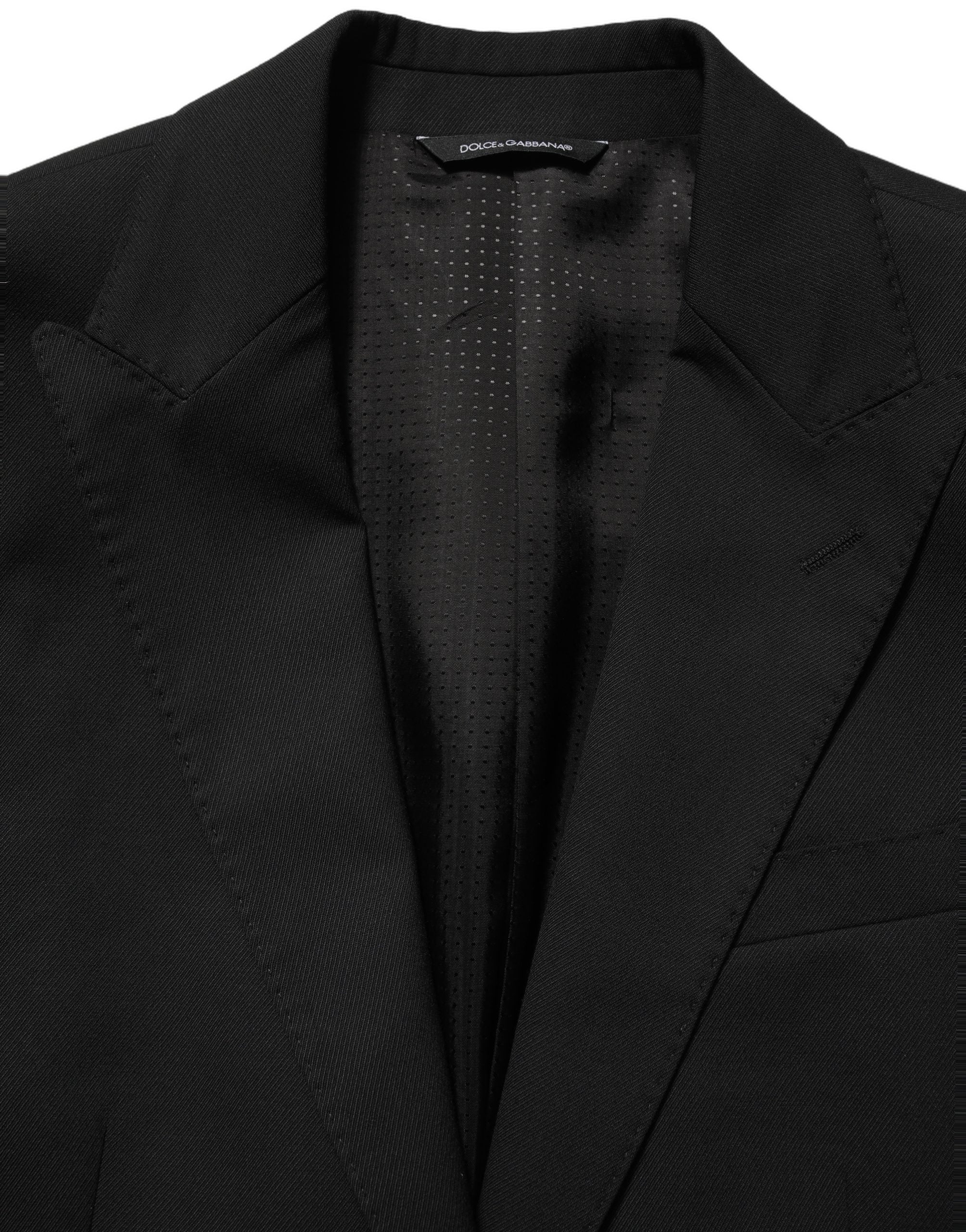 Black Polyester Single Breasted Blazer Jacket