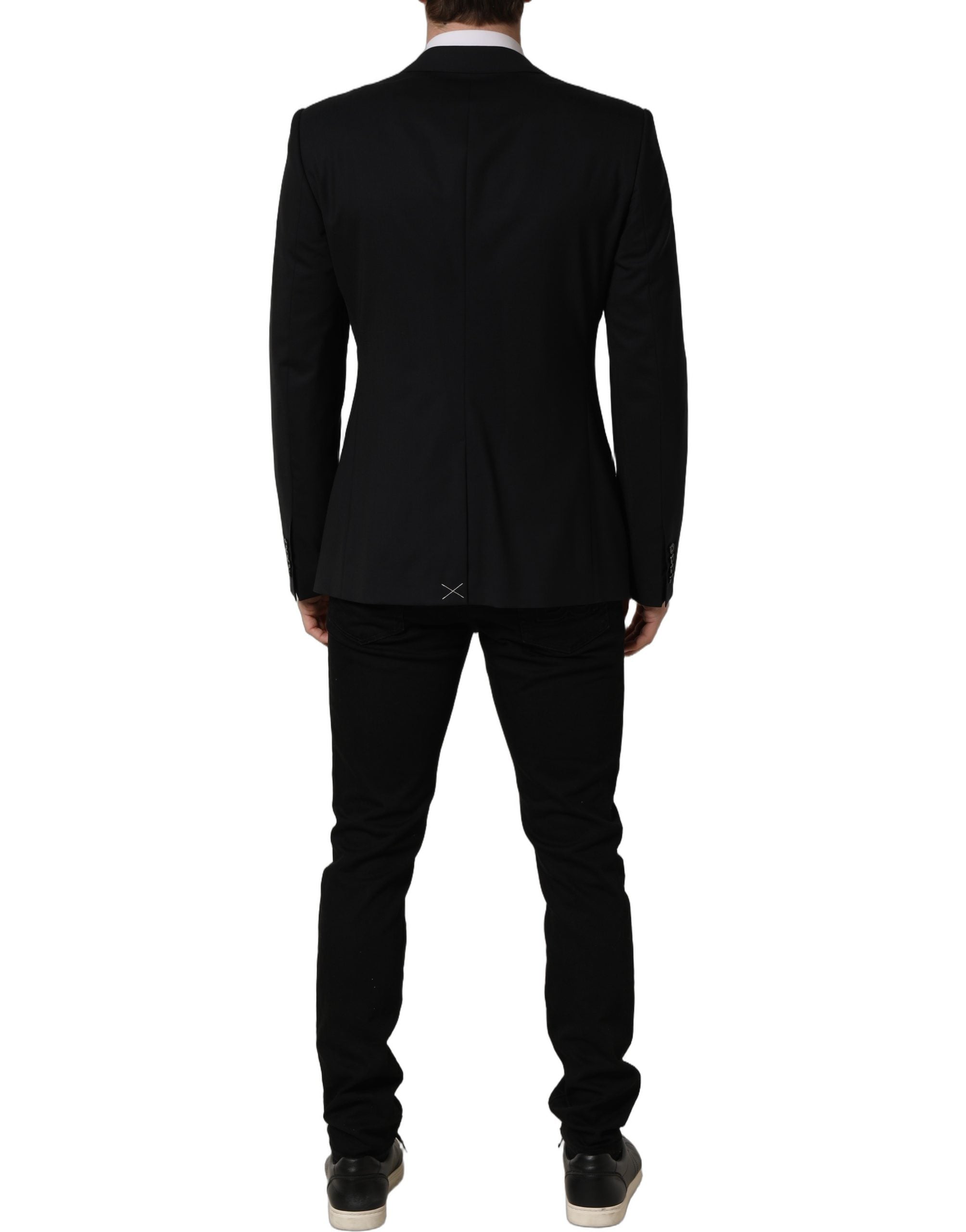 Black Wool Single Breasted Blazer Jacket