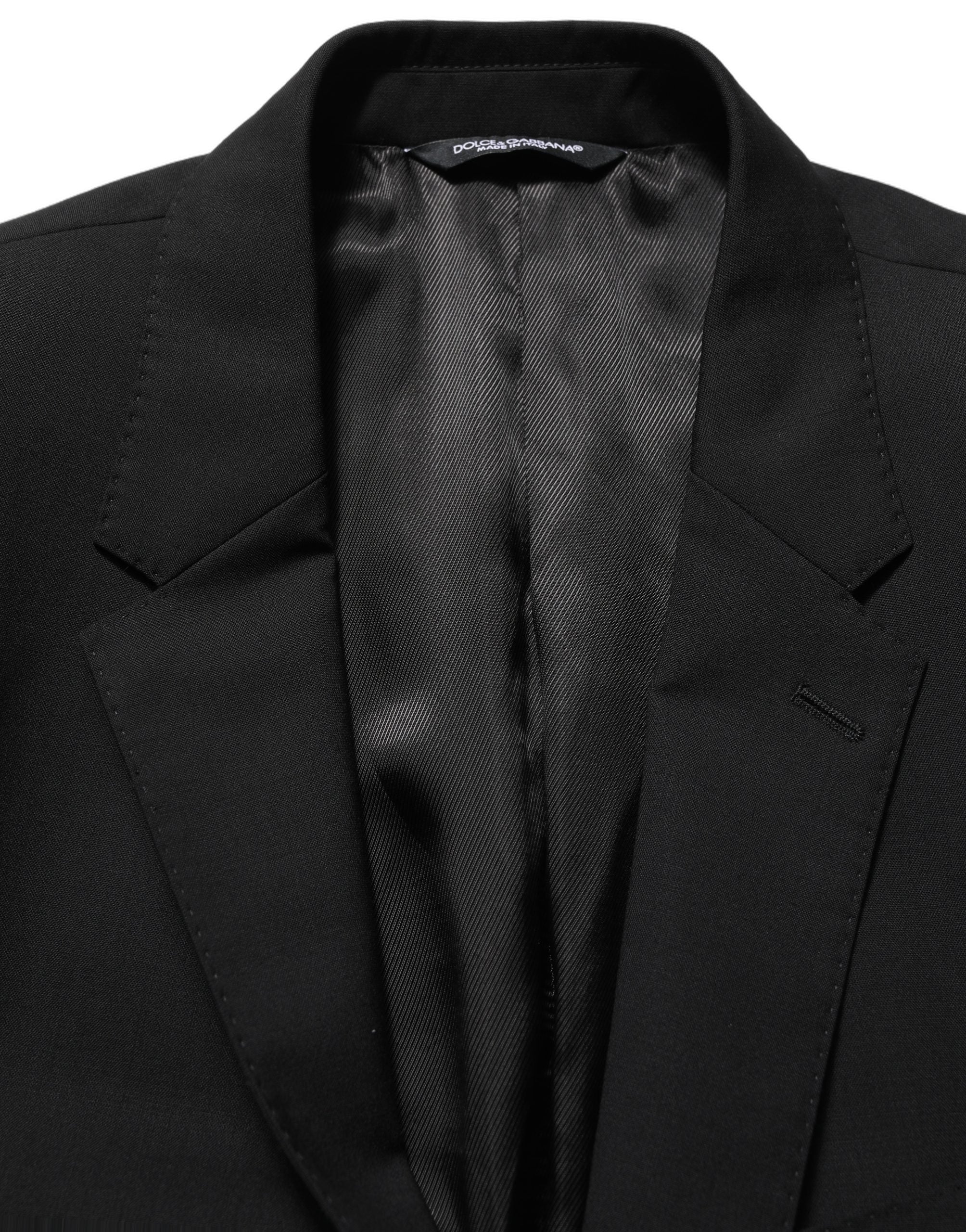 Black Wool Slim Fit Formal 2 Piece Men Suit