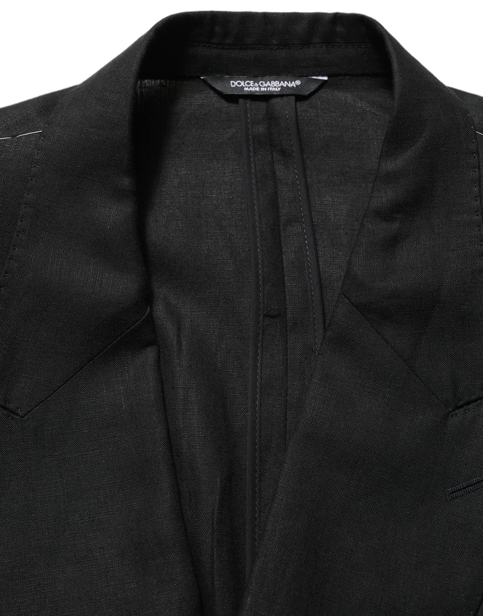 Black Linen Slim Fit Formal 2 Piece Suit
