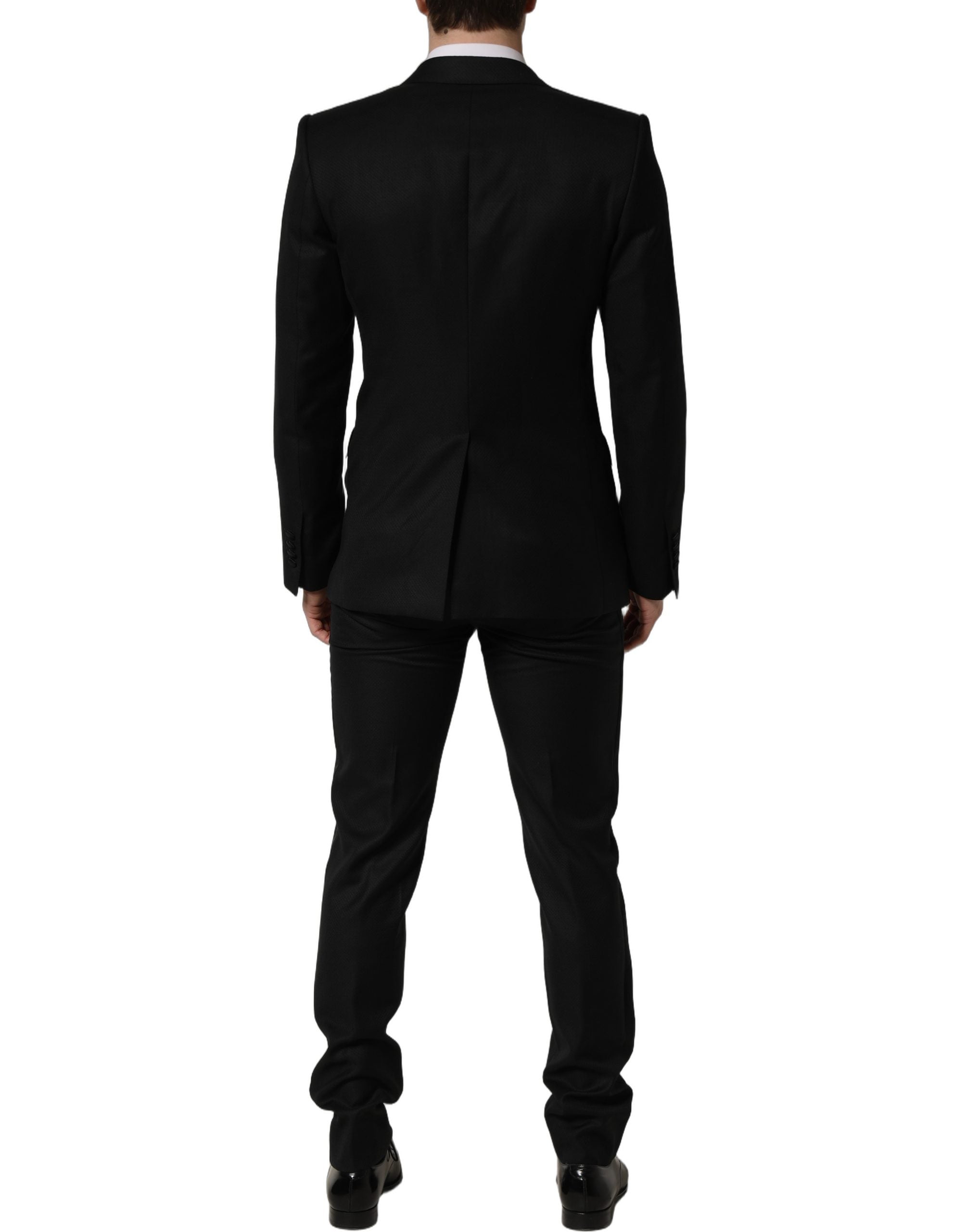 Black Wool Slim Fit Formal 2 Piece Men Suit