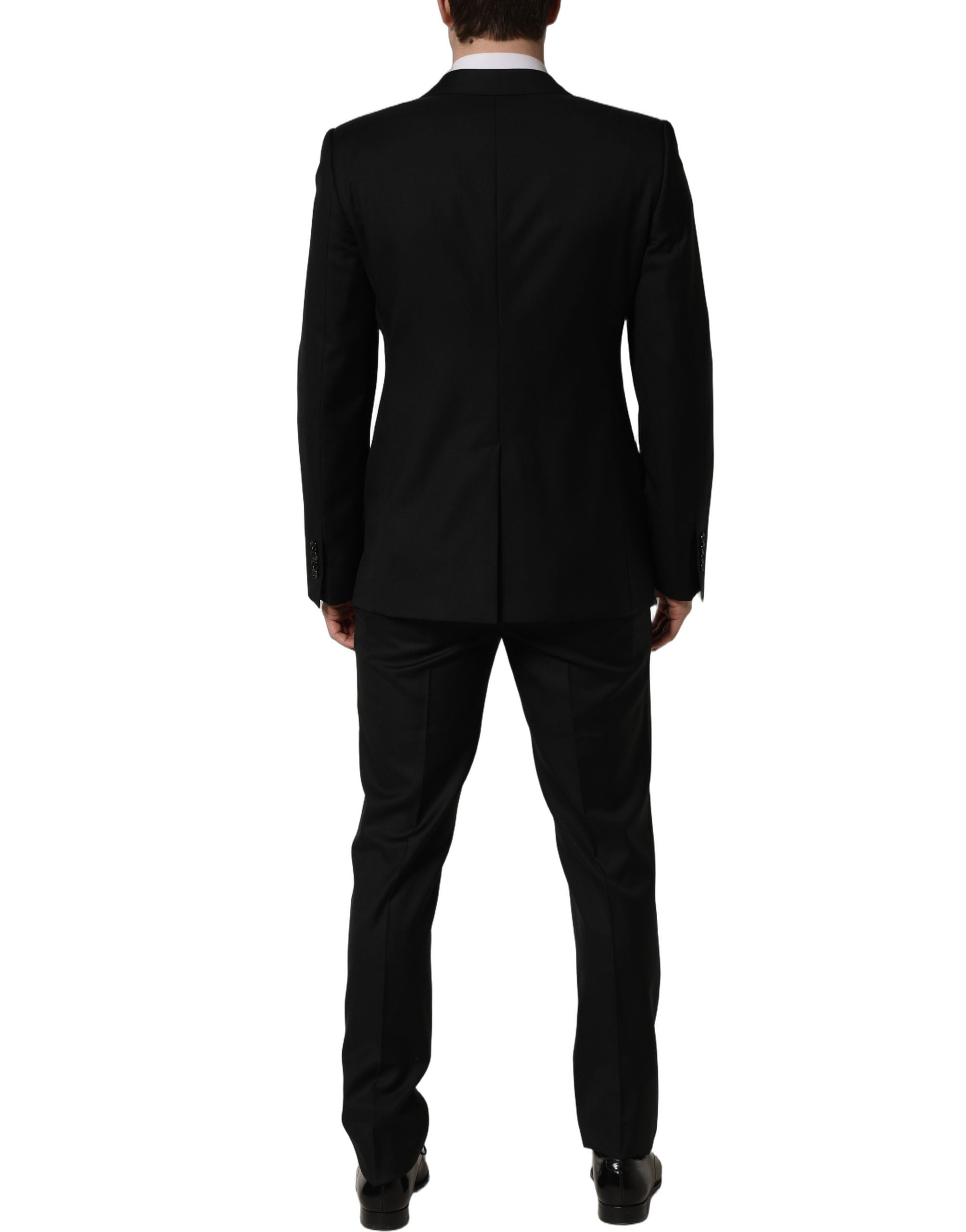Black Wool Slim Fit Formal 2 Piece Men Suit