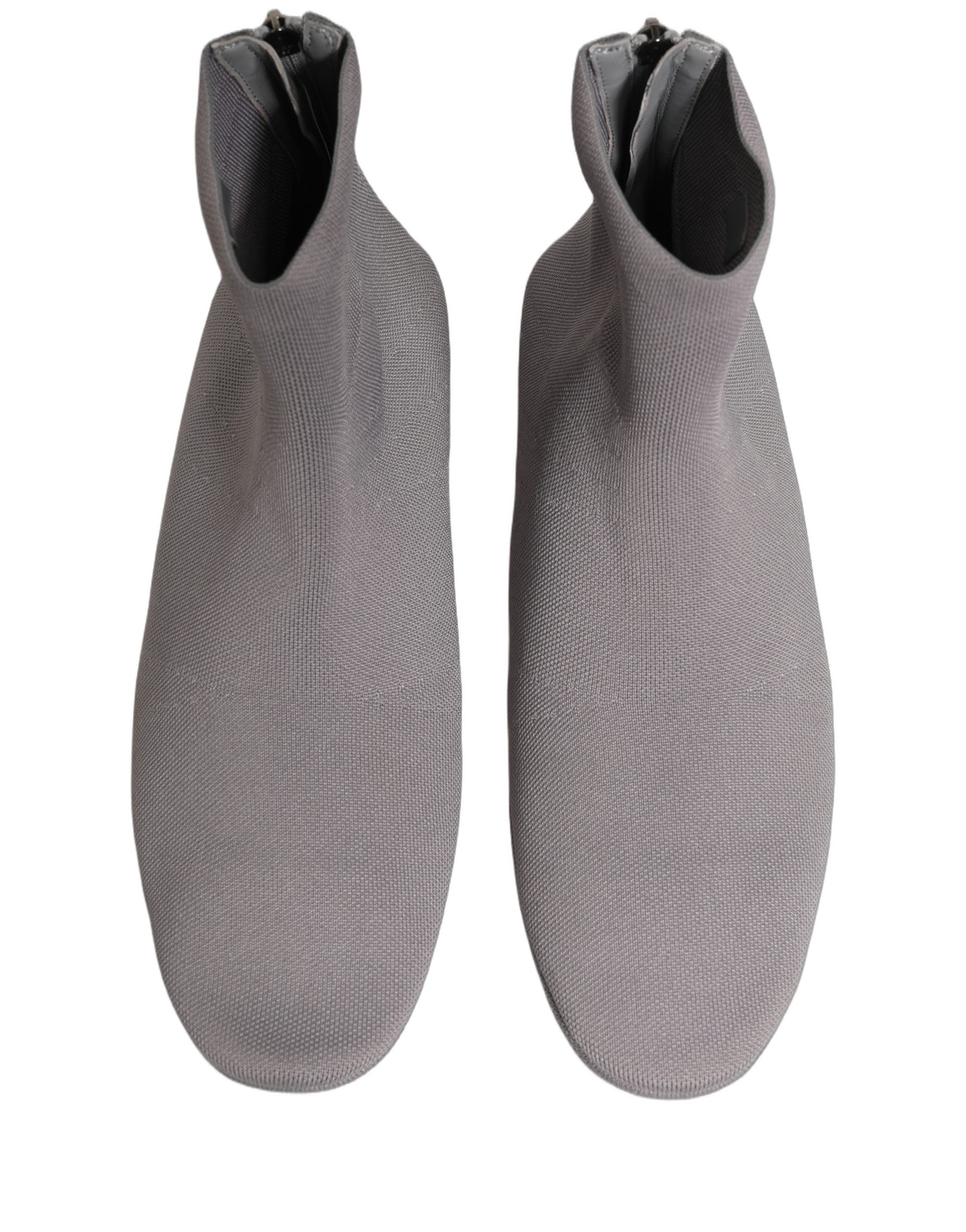 Gray Stretch Mesh Men Ankle Boots Shoes