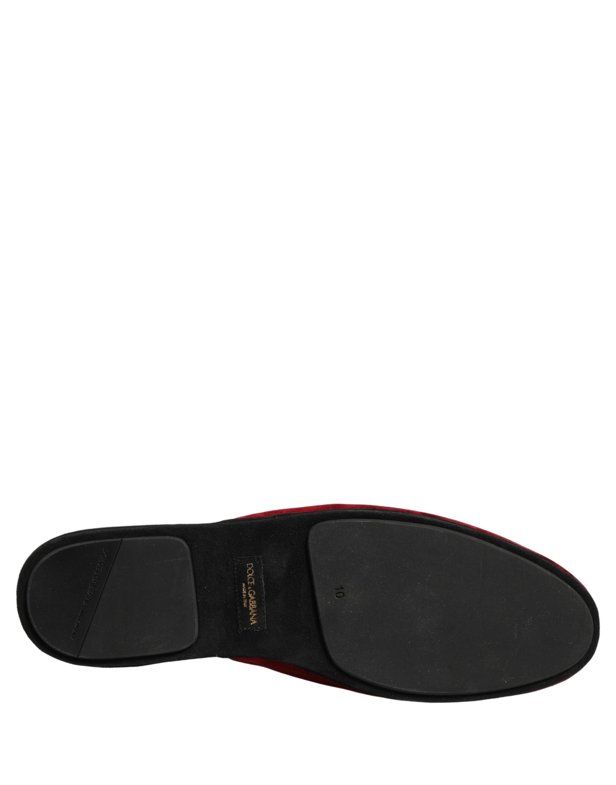 Red Suede Slides Flat Slipper Men Shoes