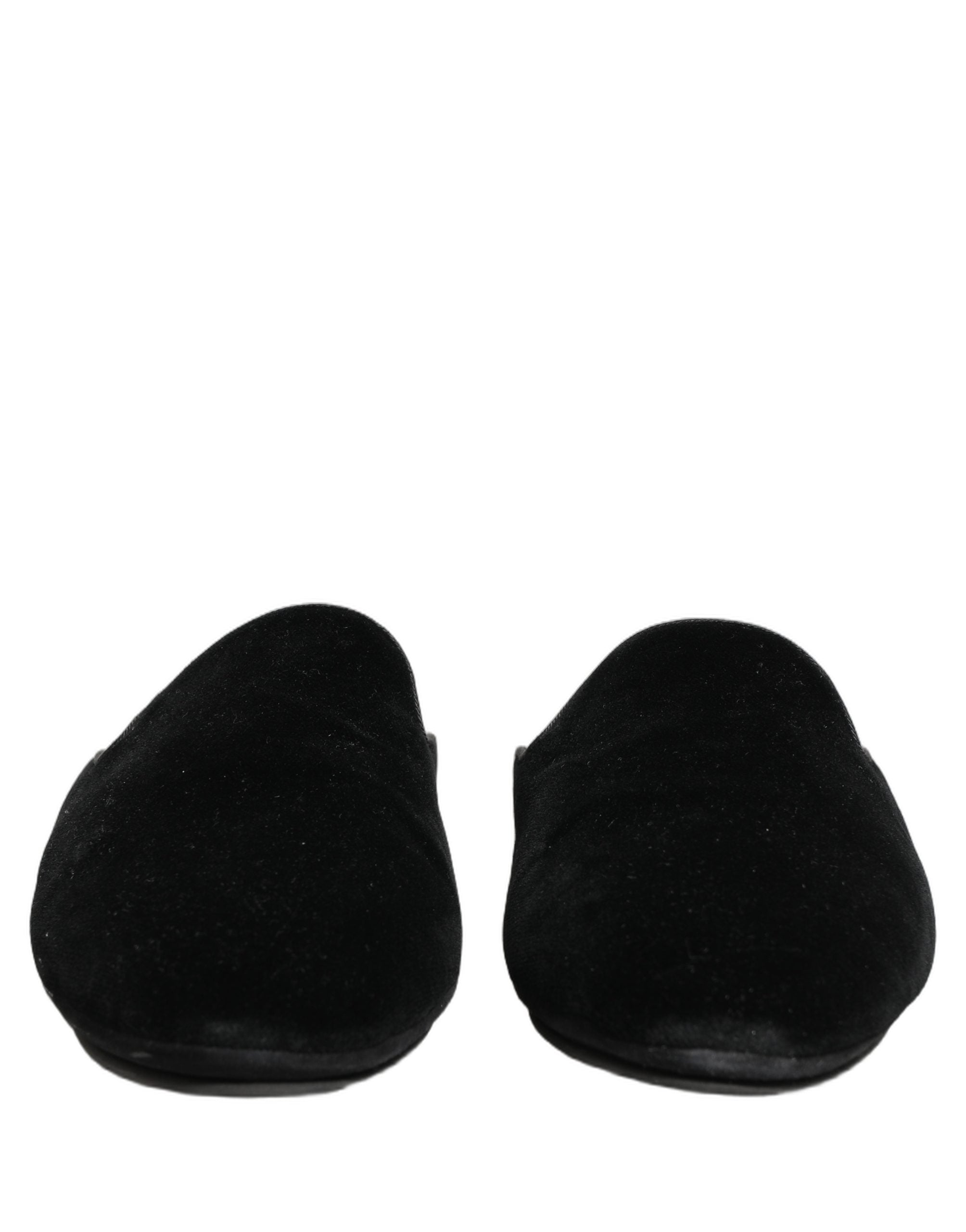 Black Suede Slides Flat Slipper Men Shoes