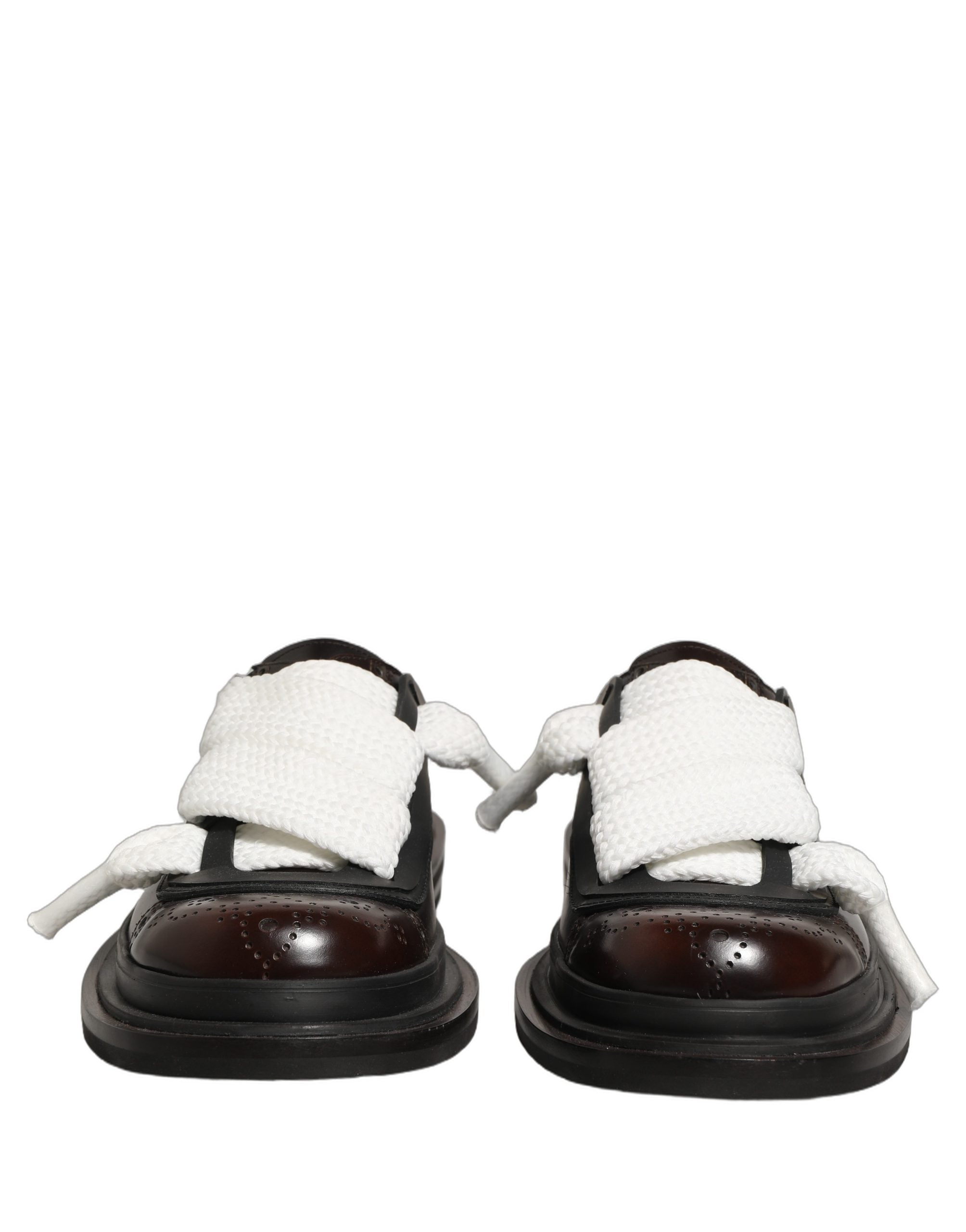 Brown Leather Slip On Flat Sandals Men Shoes