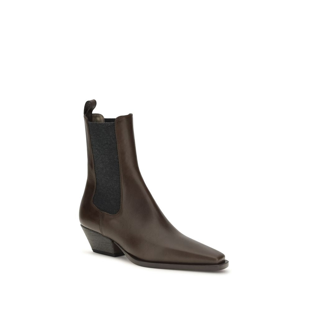 Brown Calf Leather Bos Taurus Ankle Boots