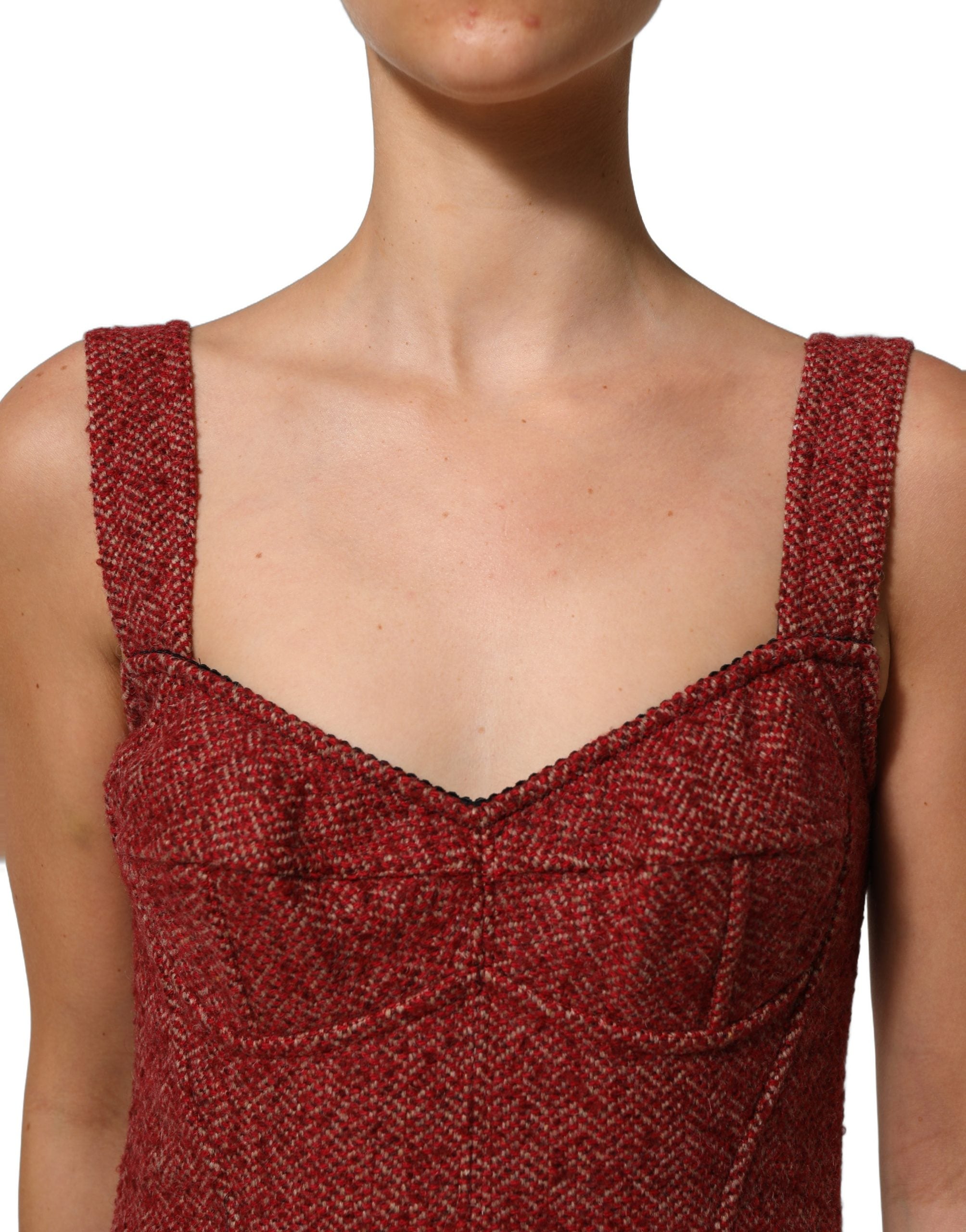 Multicolor Tweed Belted Babydoll Mini Dress
