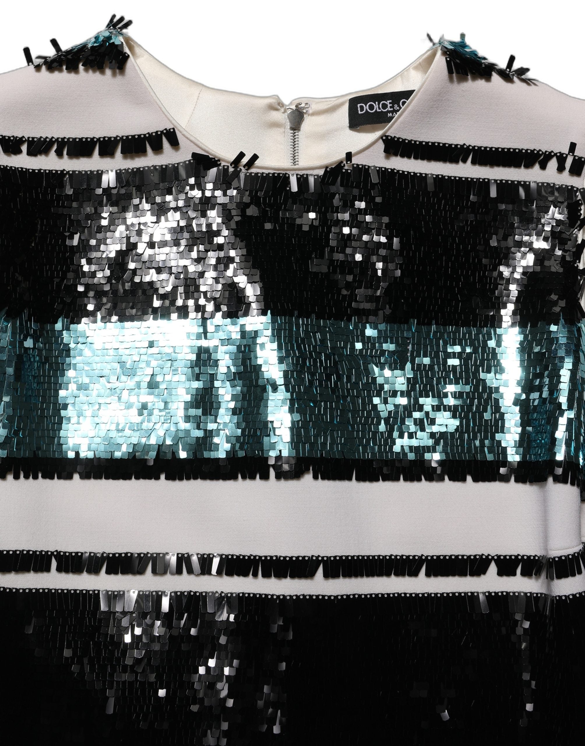 Multicolor Sequined Sleeveless Shift Dress