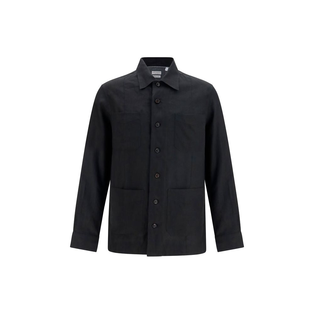 Black Linen Denim Jacket