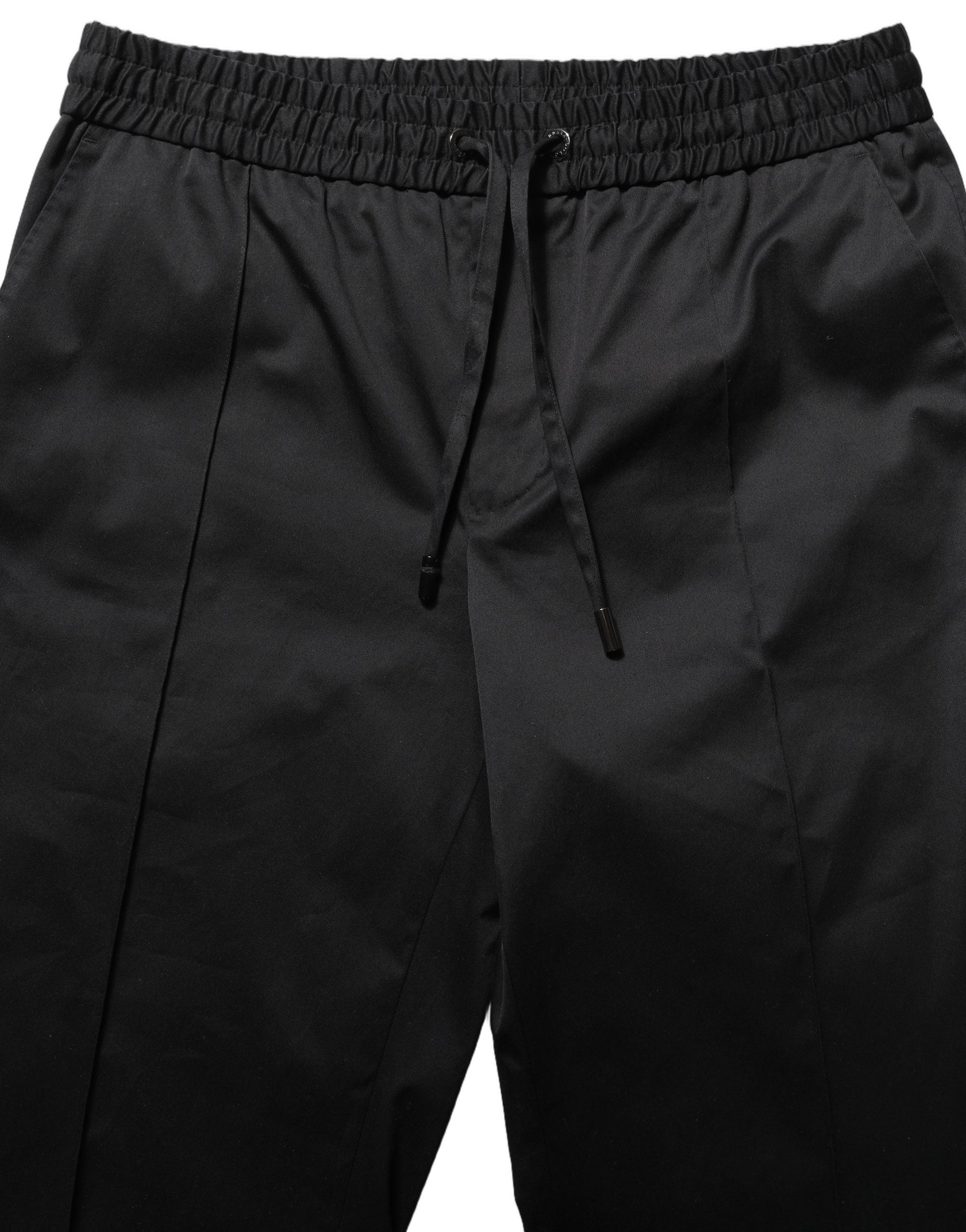 Black Drawstring Cotton Jogger Men Sweatpants Pants