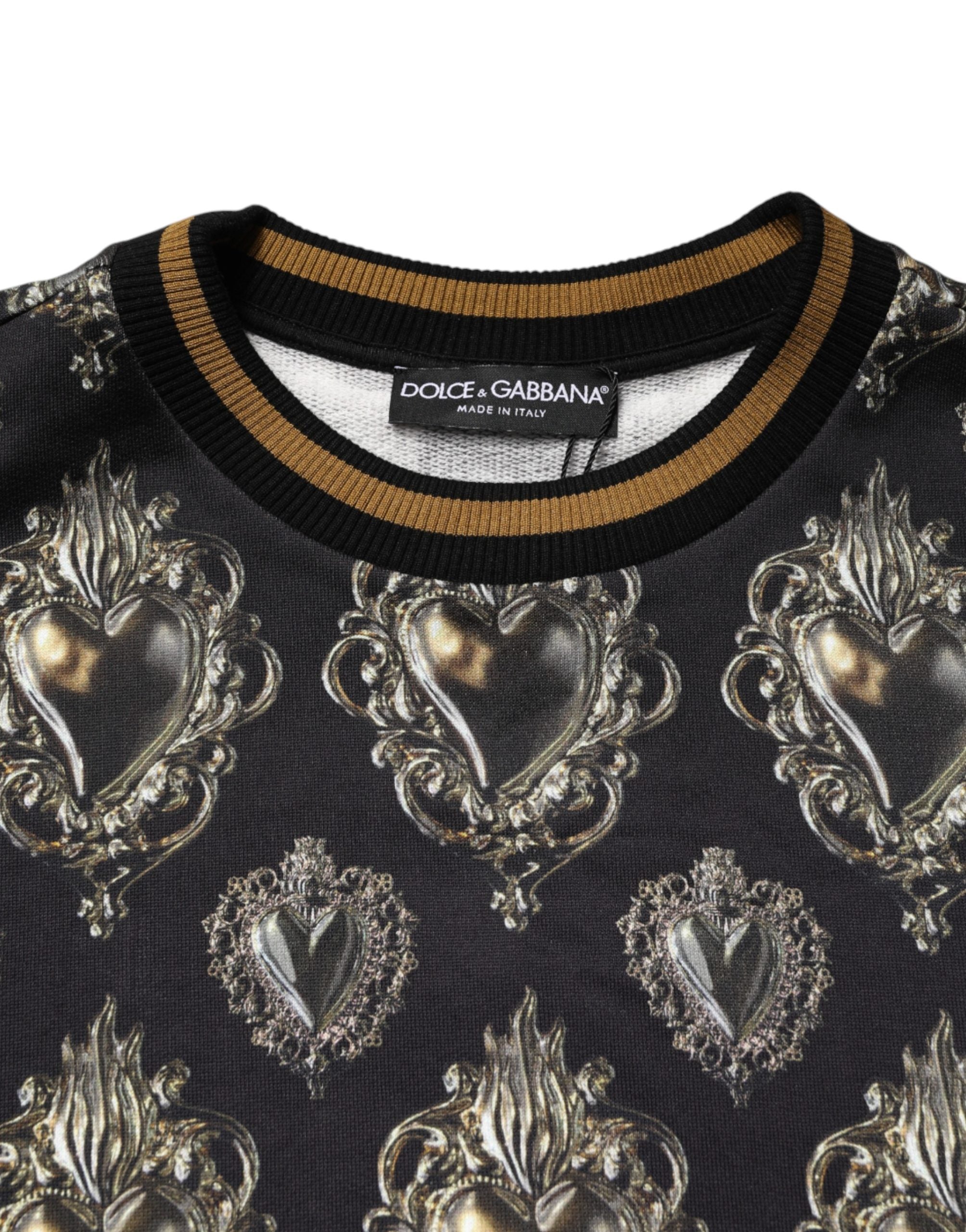 Black Sacred Heart Cotton Sweatshirt Sweater