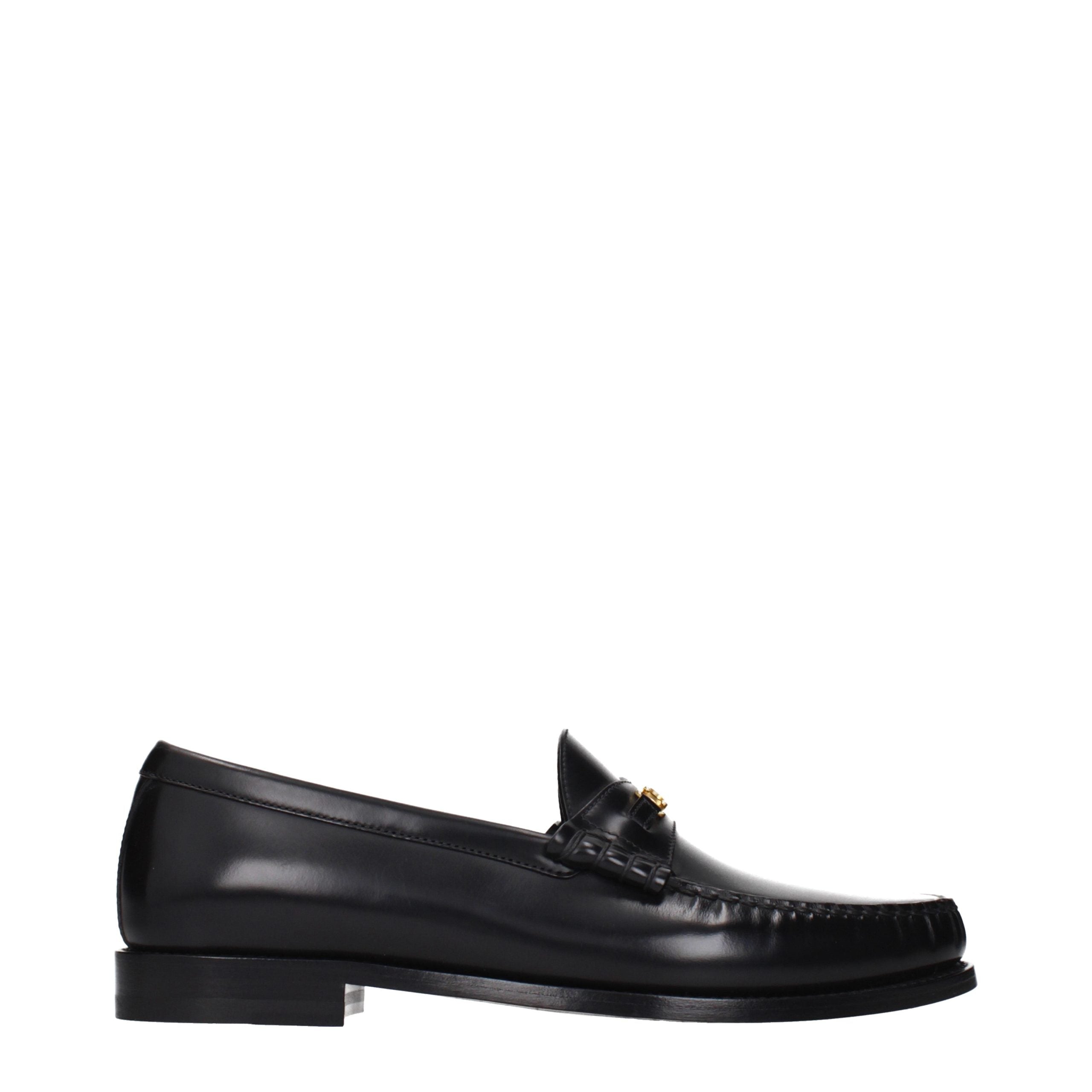 Black Leather Slip-On Loafers