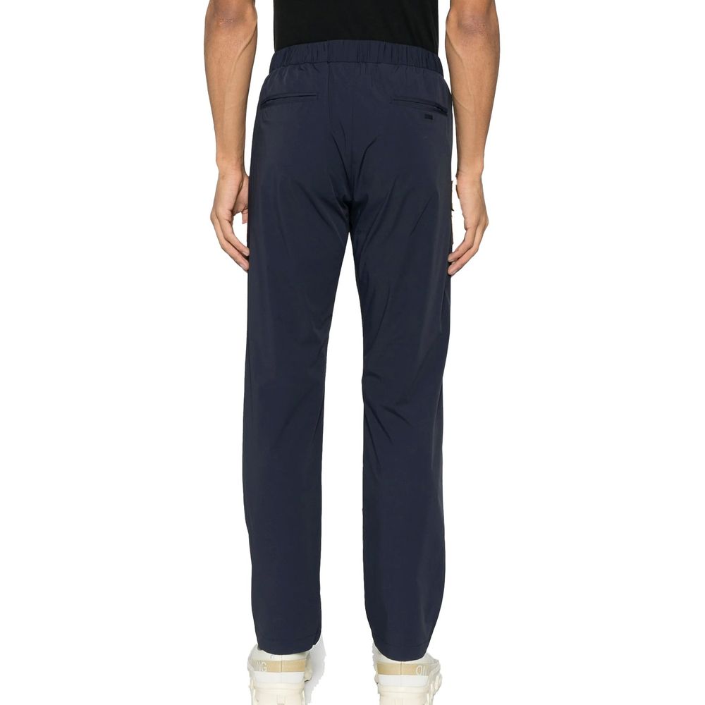 Blue Elastane Casual Pants