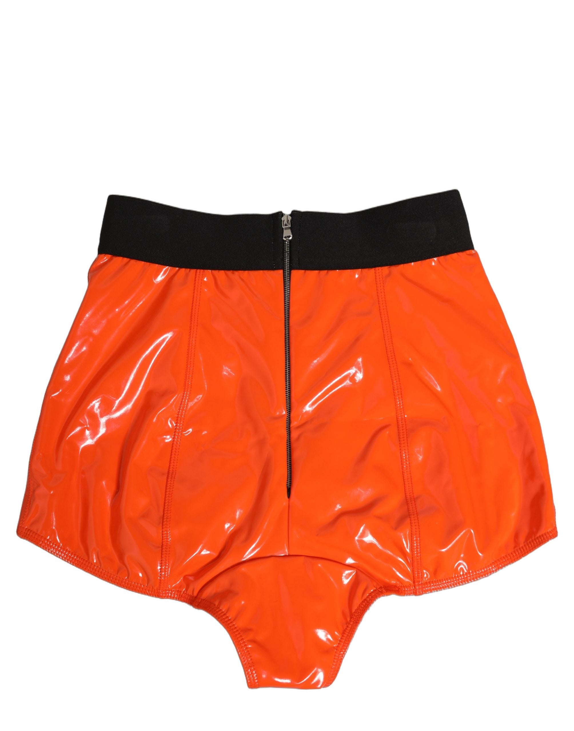 Orange Polyester Logo High Waist Girdle Underwear