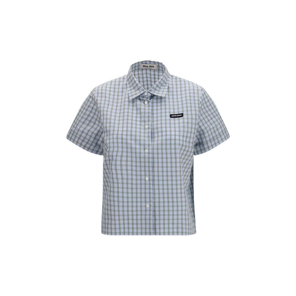 Blue Cotton Pattern Shirt