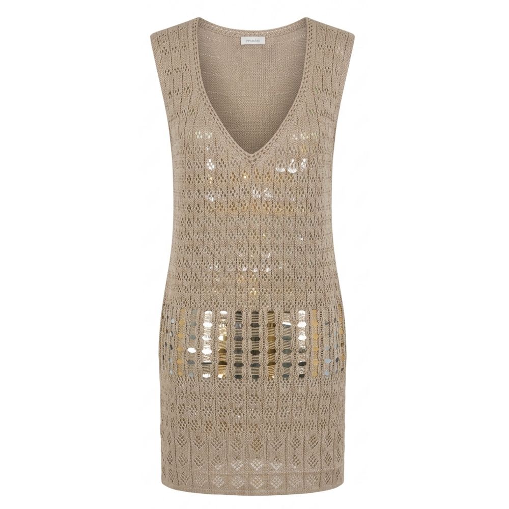 Beige Cotton Women Dress