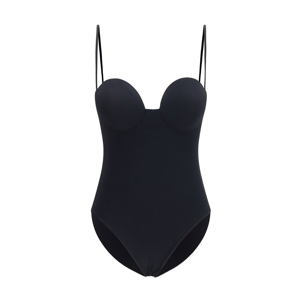 Black Polyamide One-Piece Swimsuit