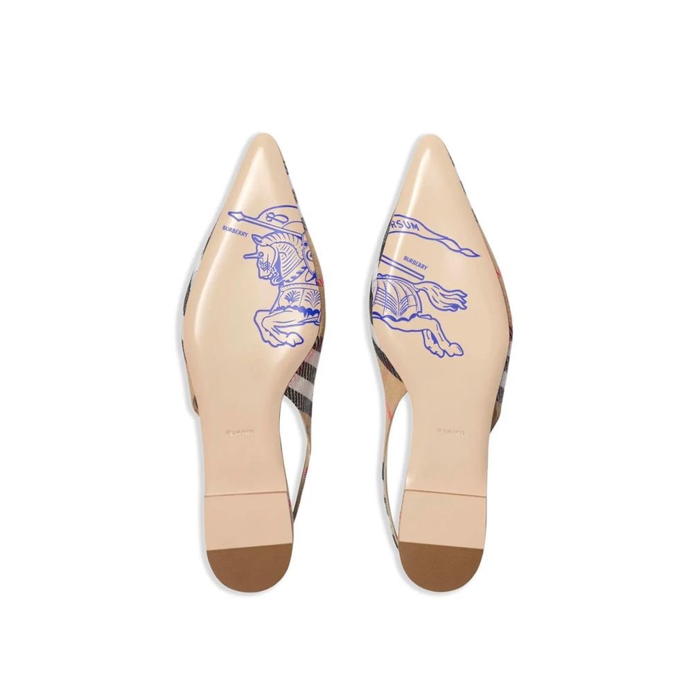 Brown Fabric Ballet Flats