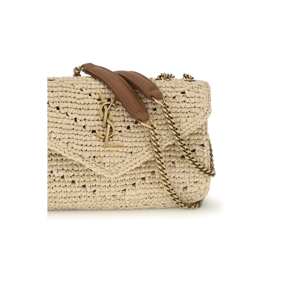 Beige Raffia Shoulder Bag