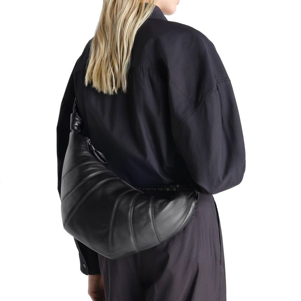 Black Lamb Leather Shoulder Bag