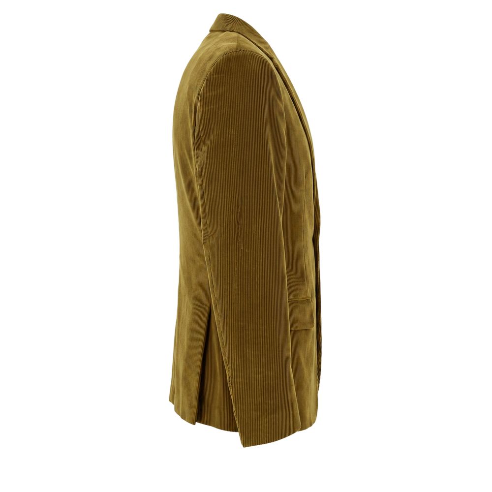 Green Cotton Men Jacket