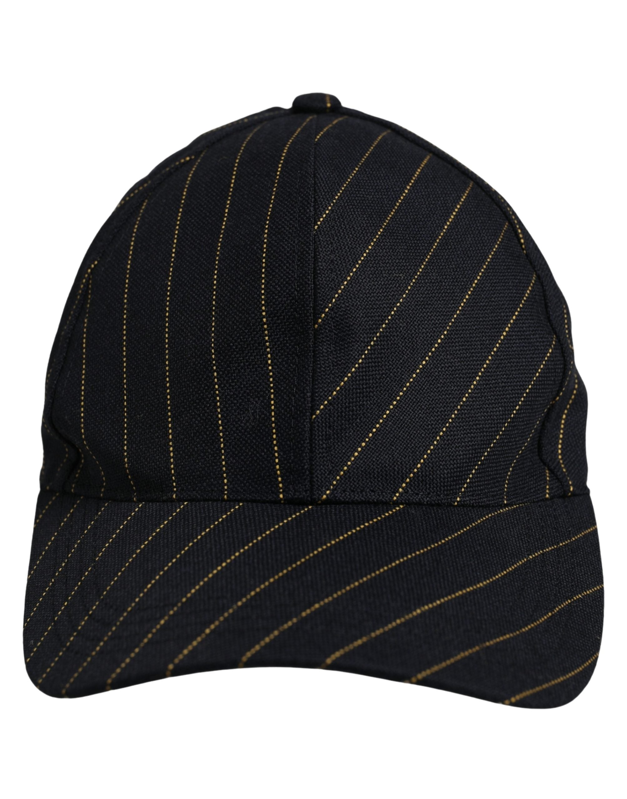 Black Gold Pinstriped Cotton Baseball Cap Hat
