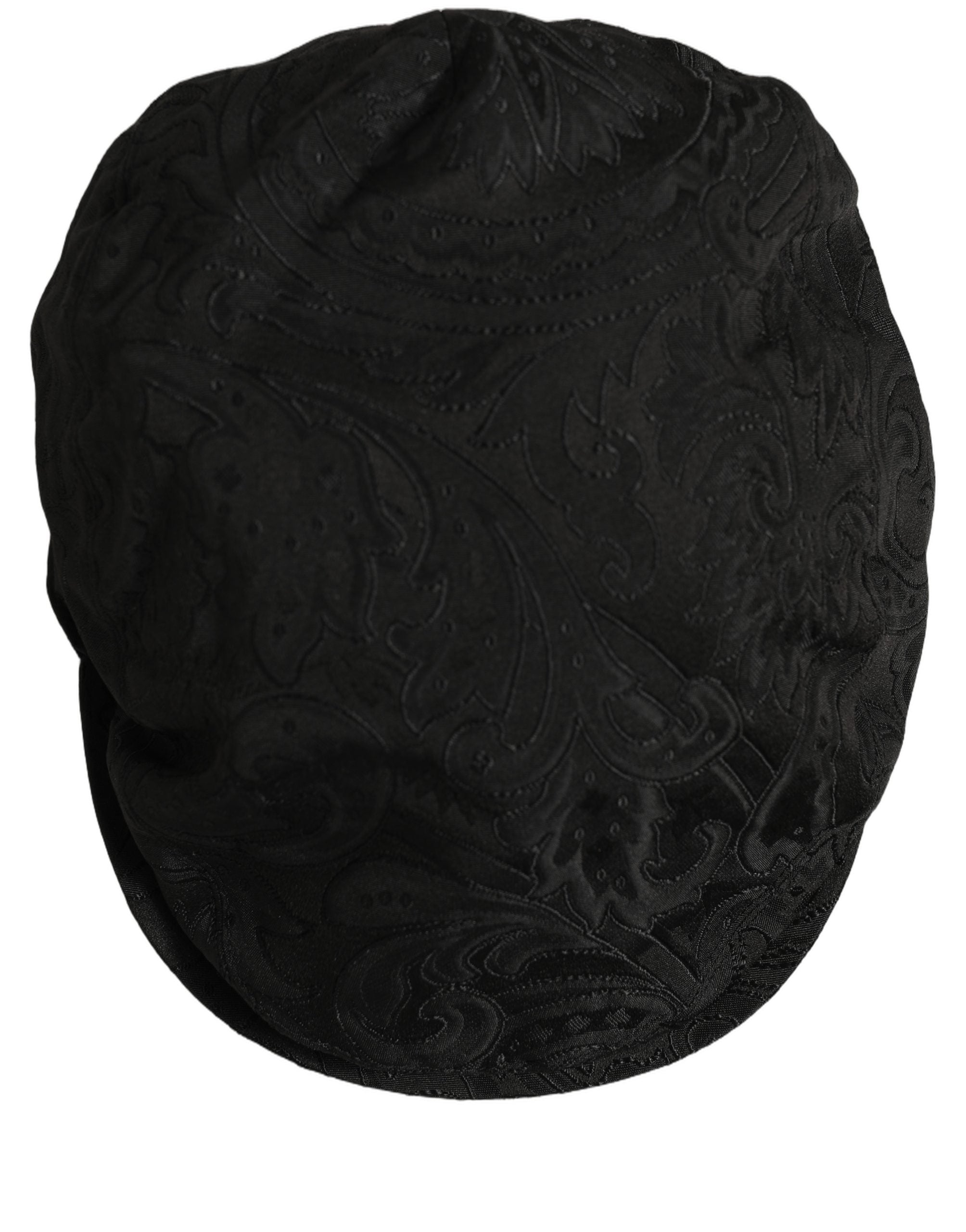 Men Black Floral Jacquard Newsboy Capello Hat
