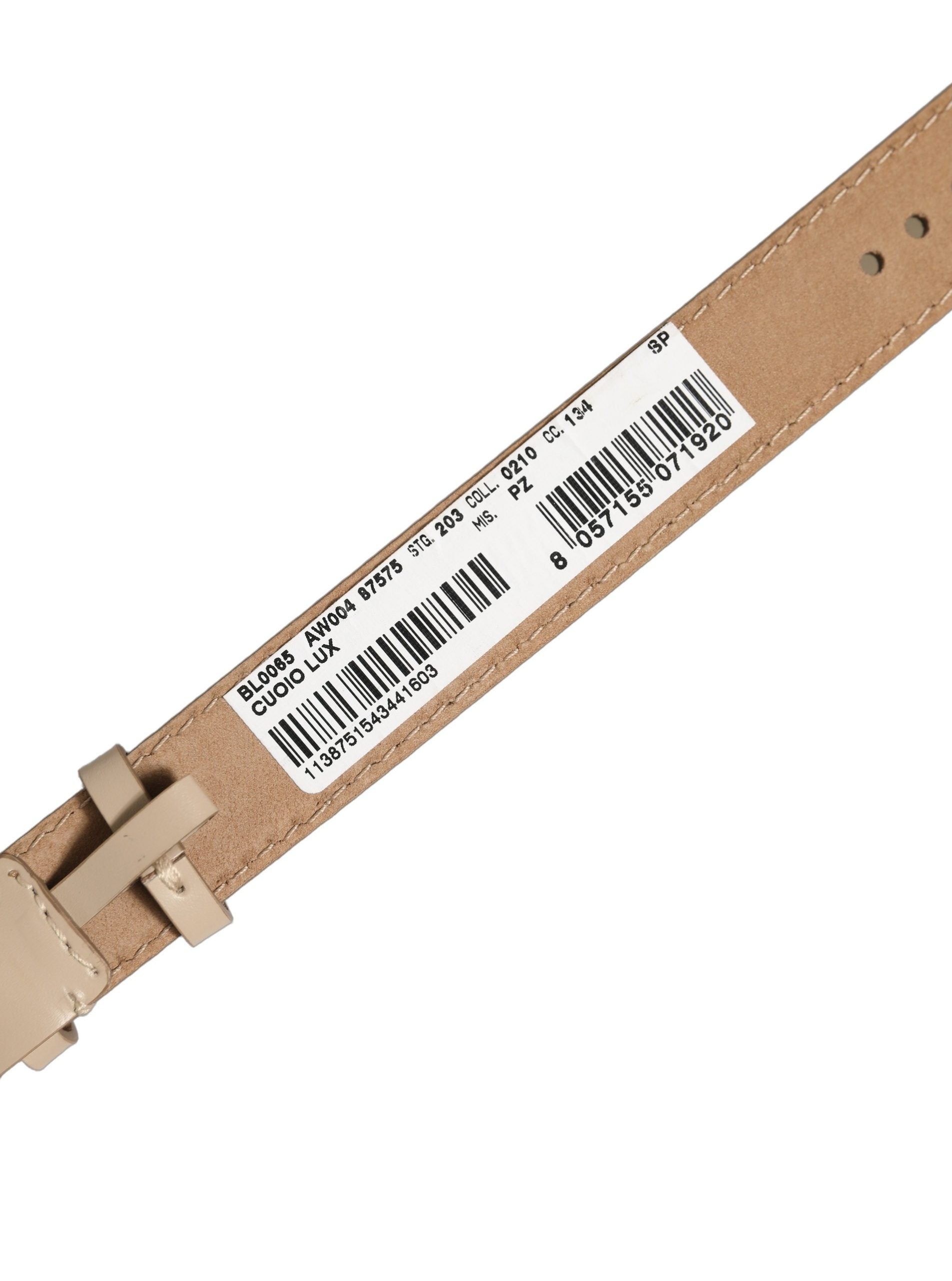 Beige Calfskin Leather Gold Buckle Belt Strap Bracelet