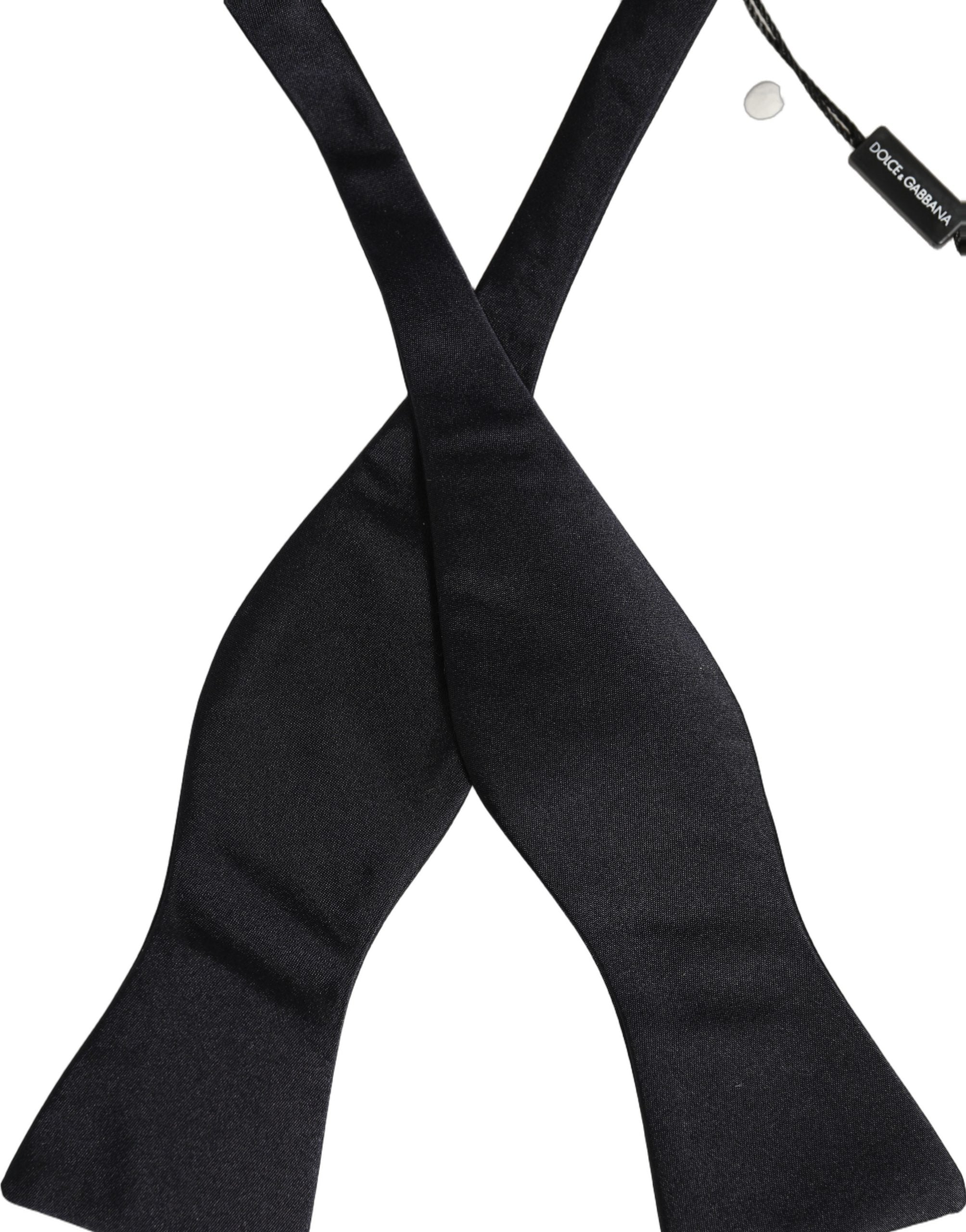 Men Black 100% Silk Adjustable Neck Papillon Bow Tie