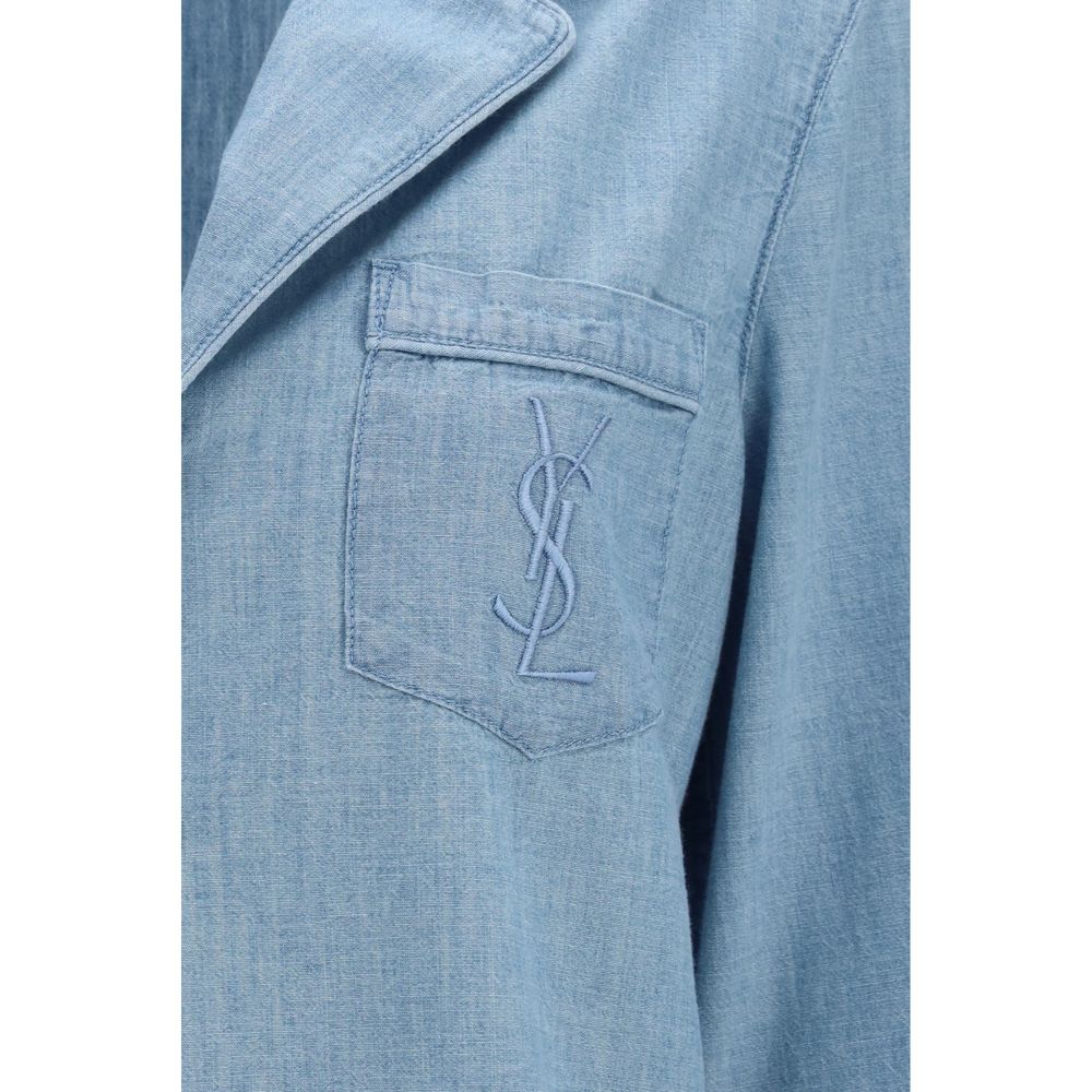 Blue Cotton Dress Shirt