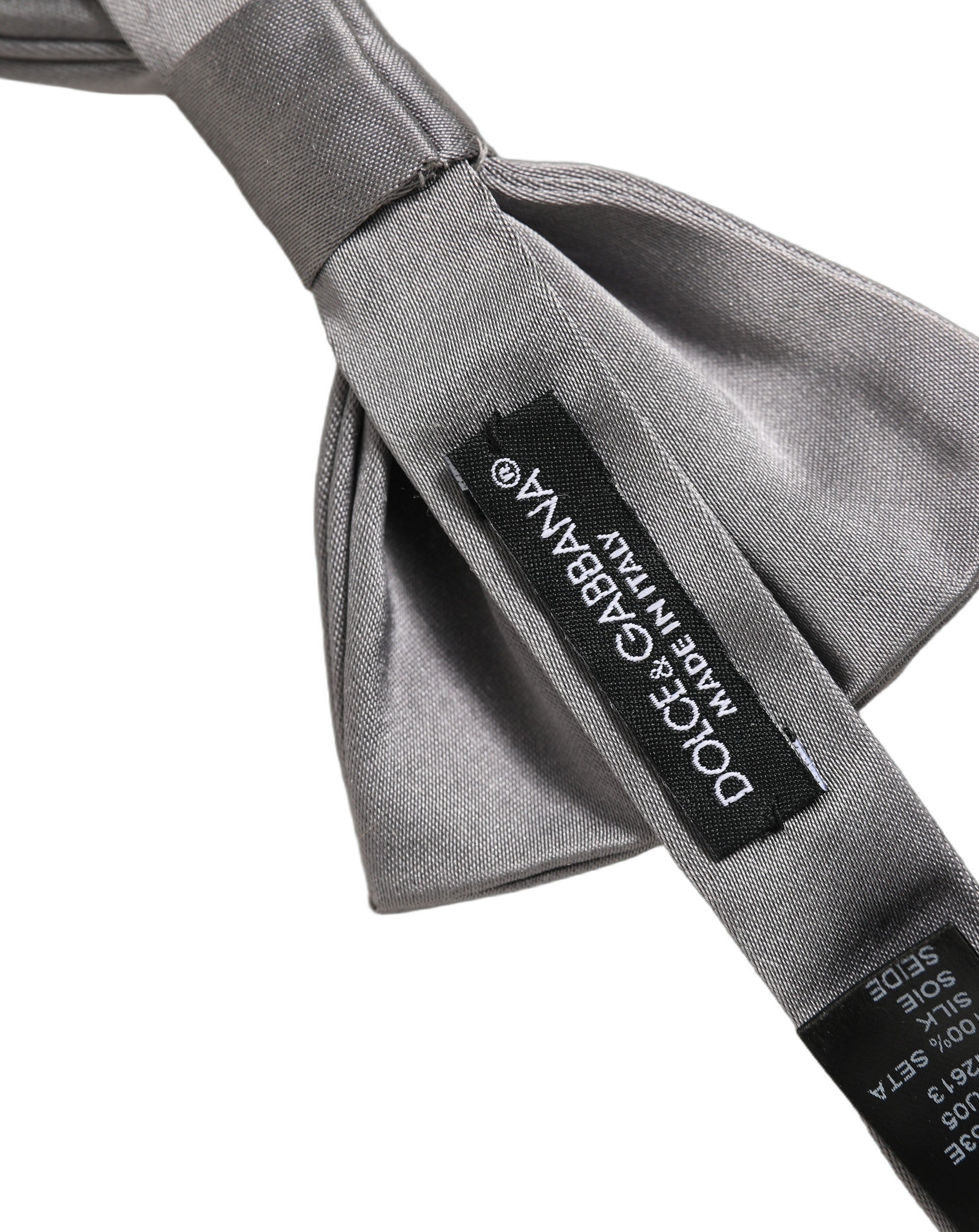 Men Gray 100% Silk Adjustable Neck Papillon Bow Tie