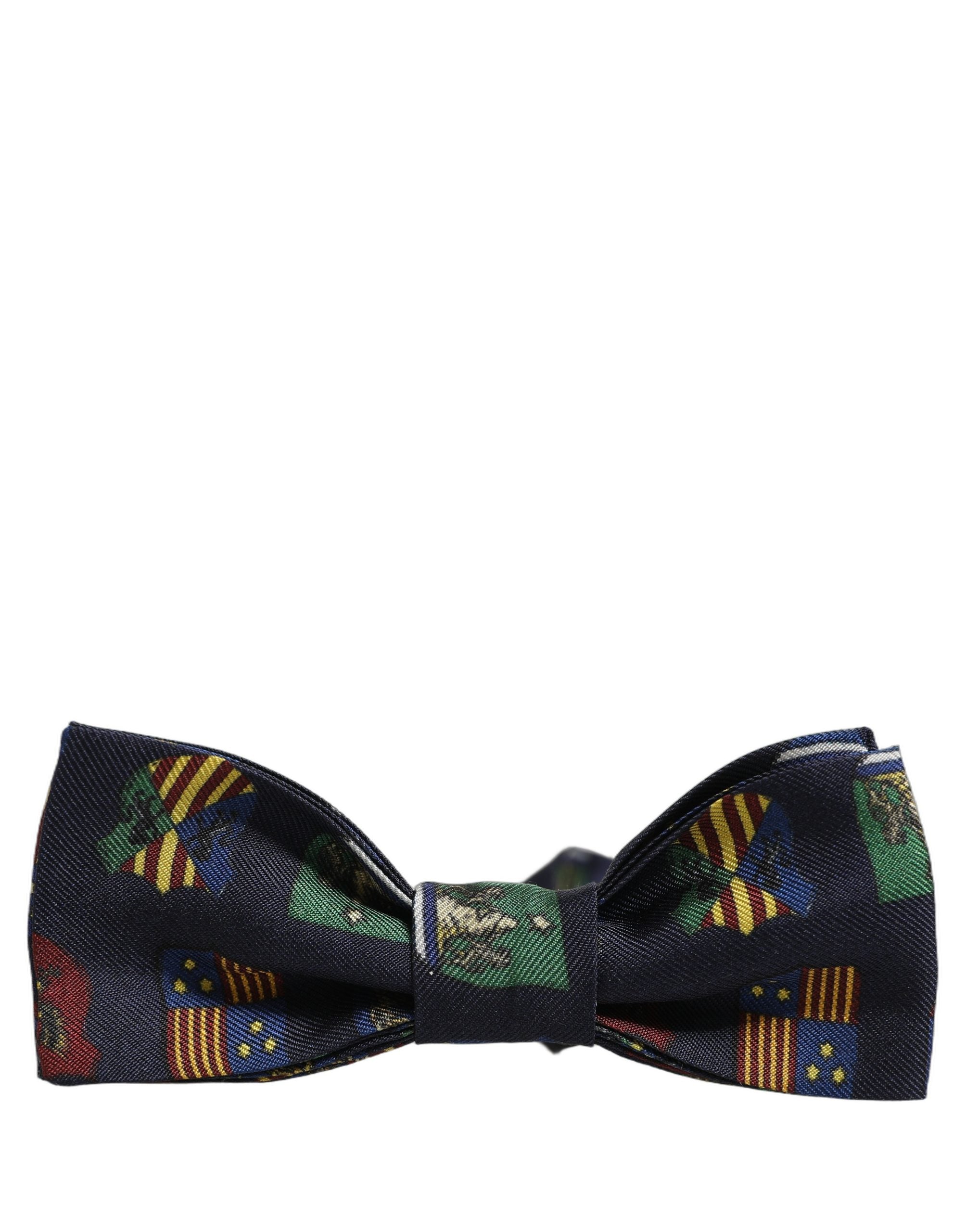 Men Blue Flags 100% Silk Adjustable Neck Papillon Bow Tie