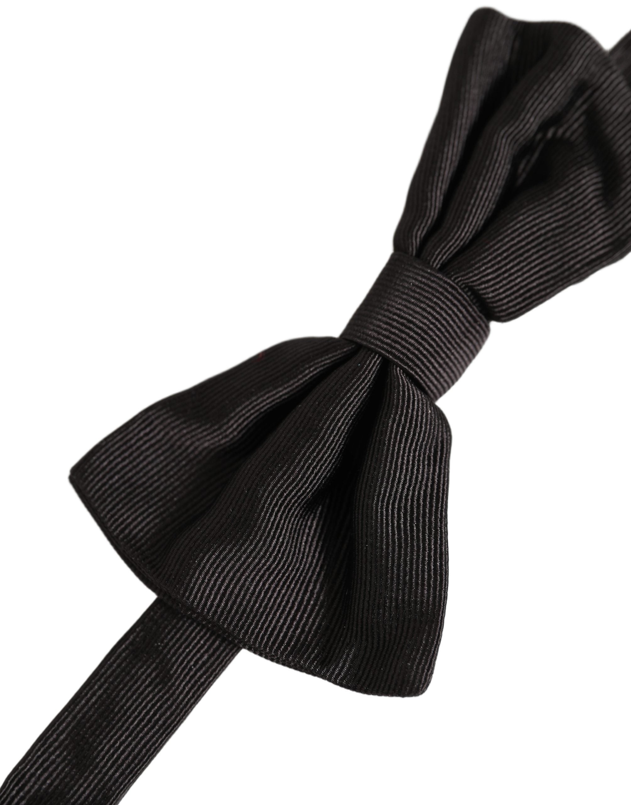 Men Black 100% Silk Adjustable Neck Papillon Bow Tie
