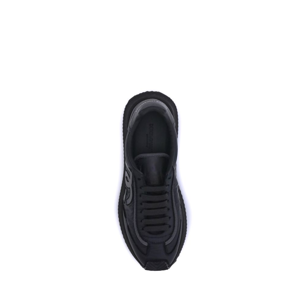 Black Fabric Athletic Sneakers