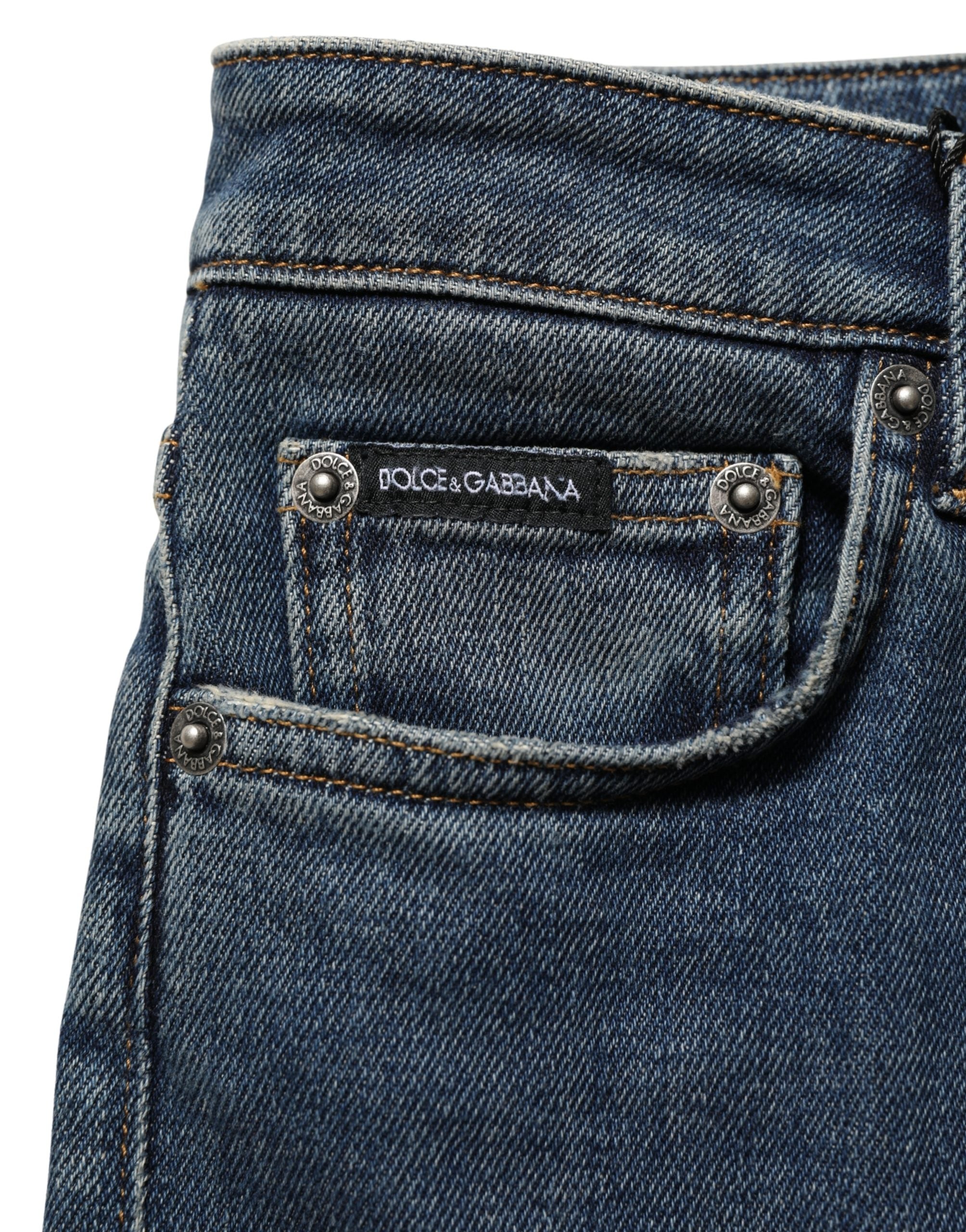 Blue Cotton Stretch Skinny Denim Trouser Jeans