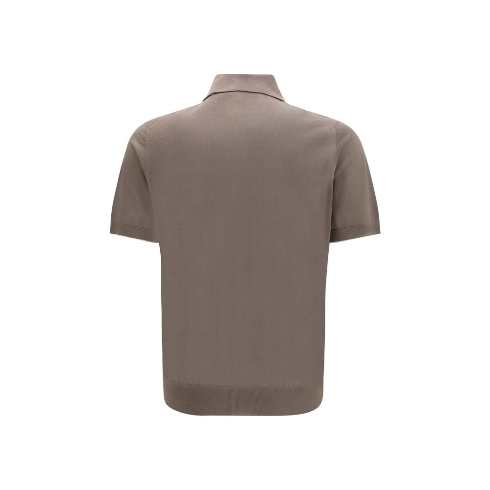 Brown Cotton Polo Shirt