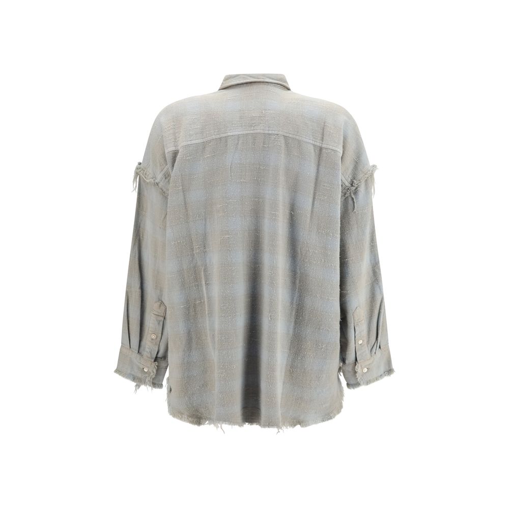Blue Cotton Pattern Shirt